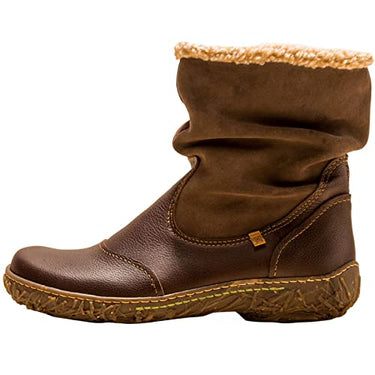 El Naturalista Damen Klassische Stiefeletten Nido, Frauen Boots,Wechselfußbett,reißverschluss,gerafft,Boots,Stiefel,Brown,36 EU / 3.5 UK im Sale